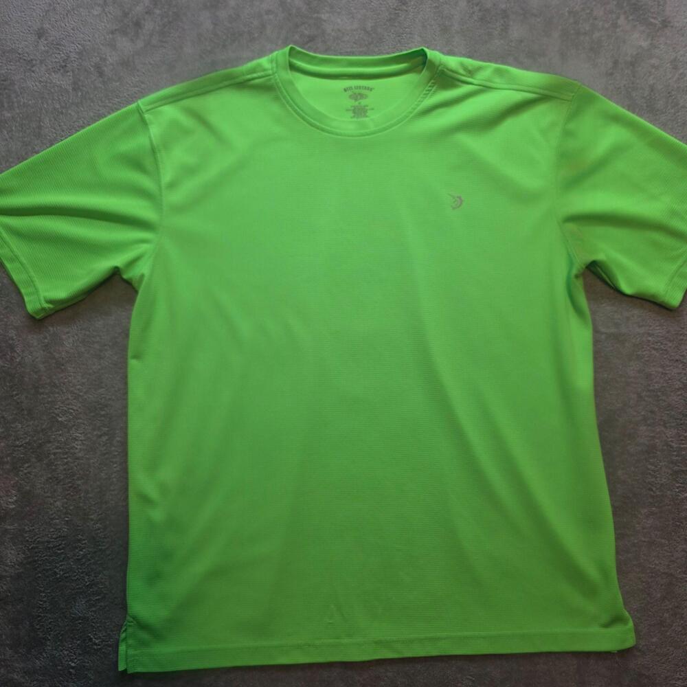 Reel Legends Shirt Mens M Green Mesh Short Sleeve Fishing T-Shirt Tagless